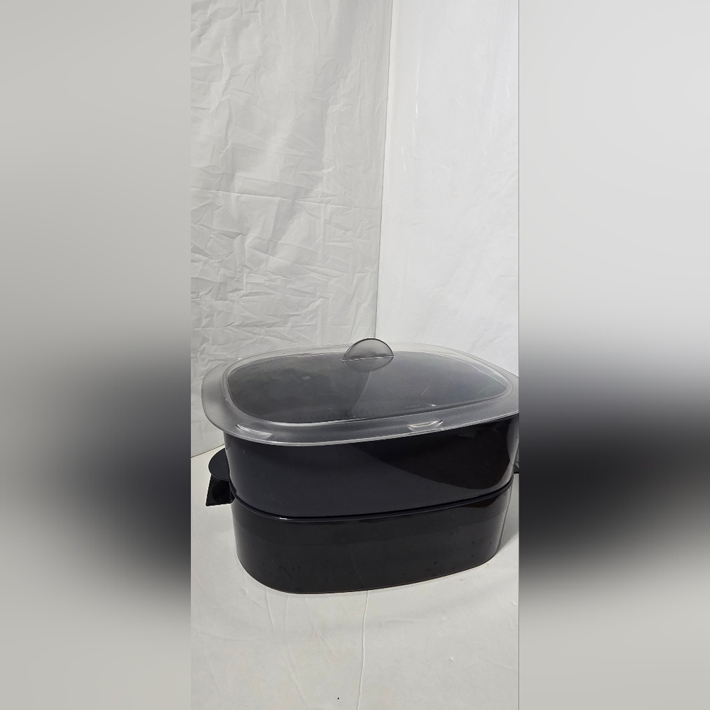 Tupperware Black Stackable Container with Clear Lid